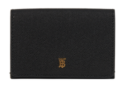 Burberry Compact Tri-Fold Purse, Leather, Black, MIM, DB, 3*